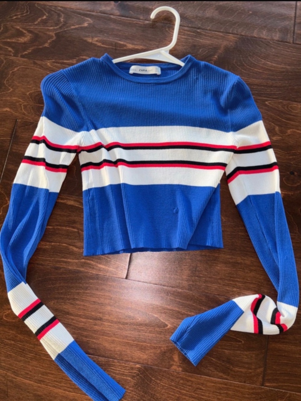 Zara Knit Crop Long Sleeve Top